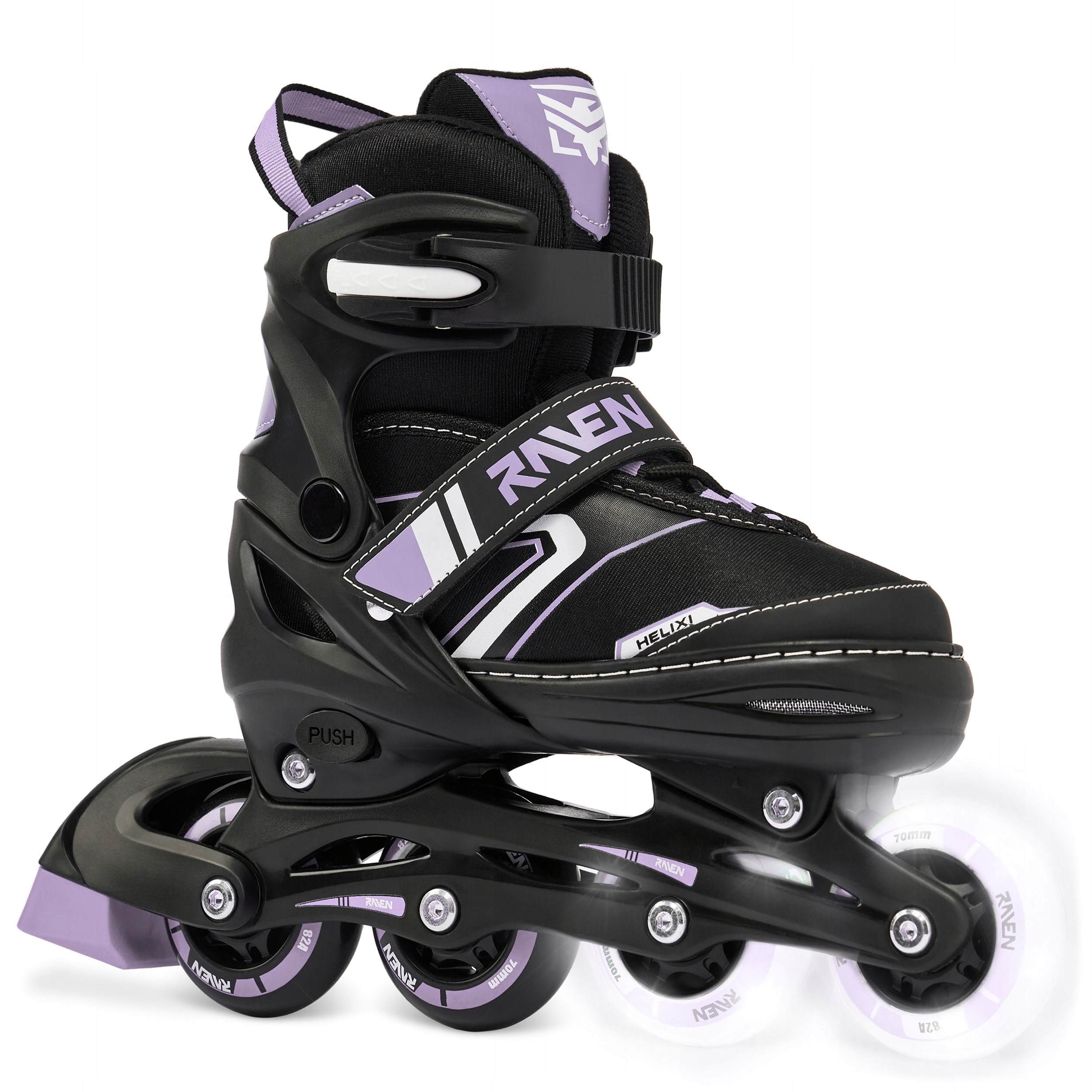 Rolki Regulowane RAVEN Helixi Black/Violet Kółka LED