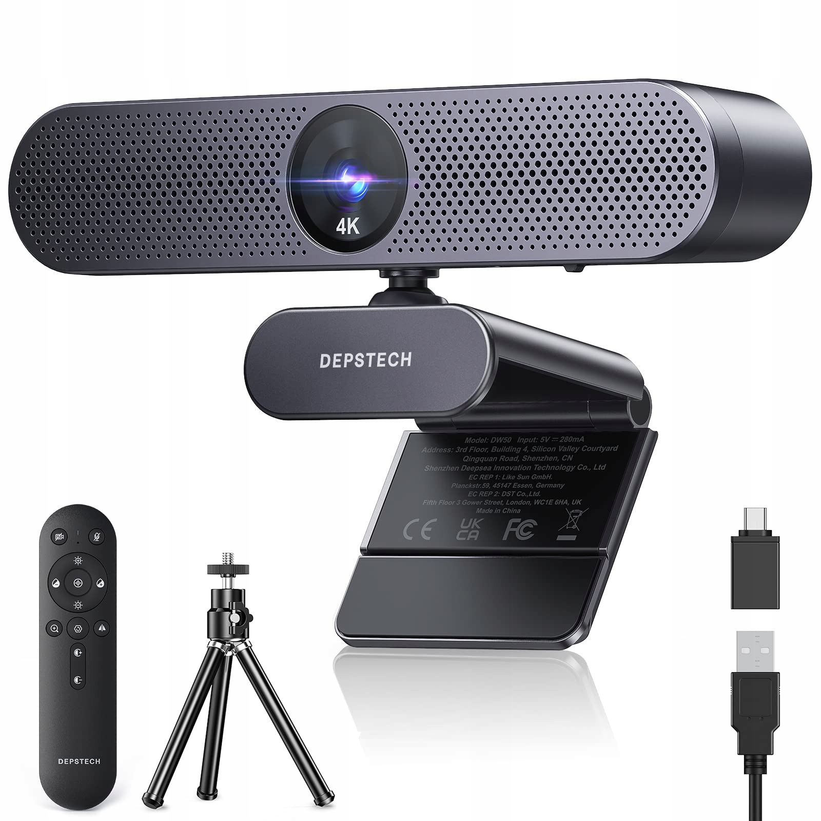 Webová kamera 4K Depstech DW50 Pro diaľkové ovládanie mikrofón Zoom AutoFocus