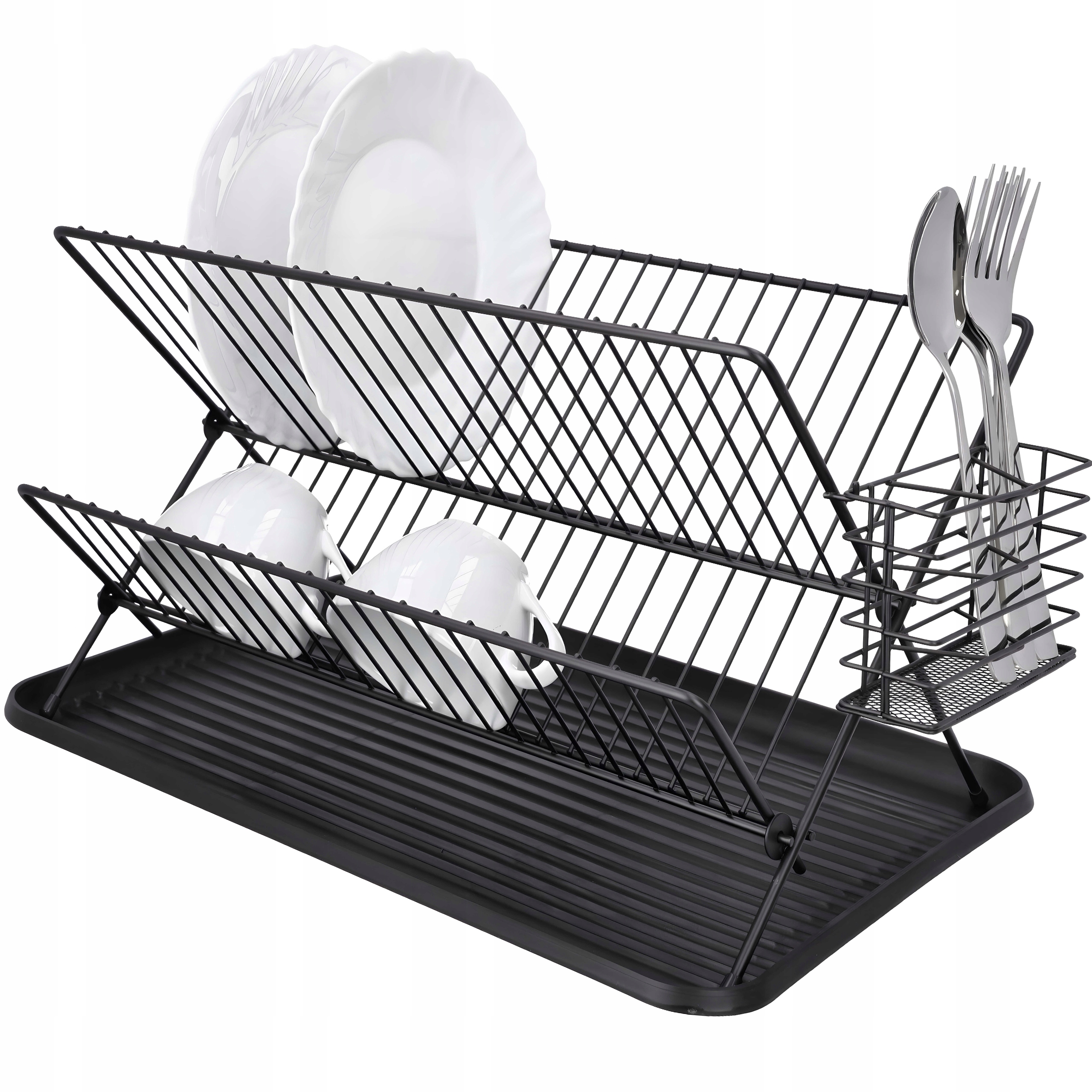 SUSZARKA NA NACZYNIA OCIEKACZ DO NACZYŃ NA TALERZE DUŻA SZTUĆCE STOJĄCA