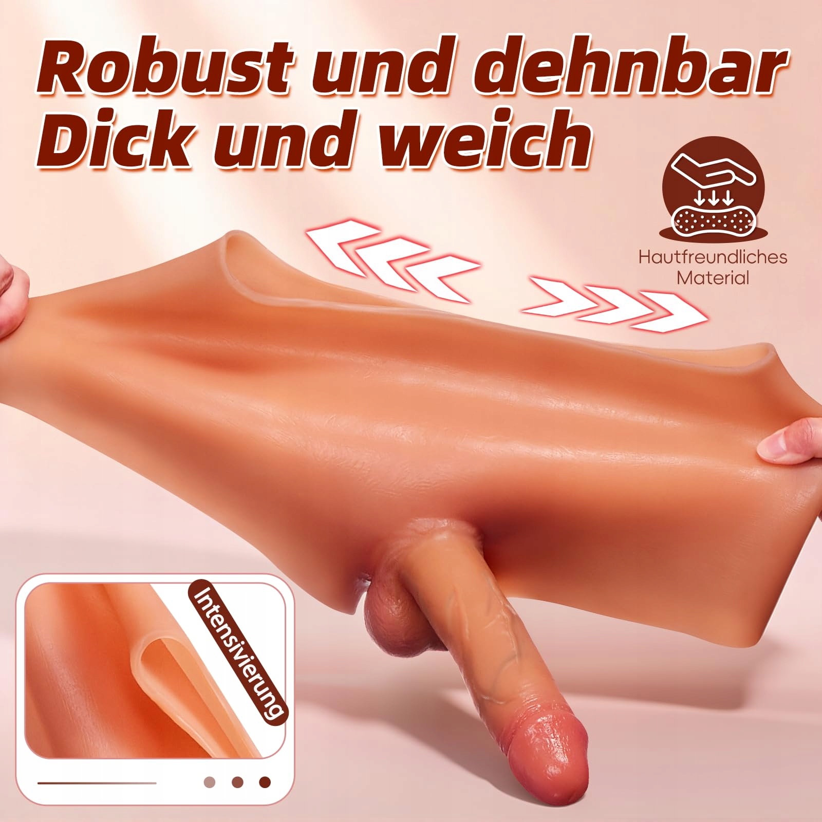 STRAP ON Dildo Silikonowy 18.5cm Dla Kobiet Lesbijek i Transgender — miniatura 5