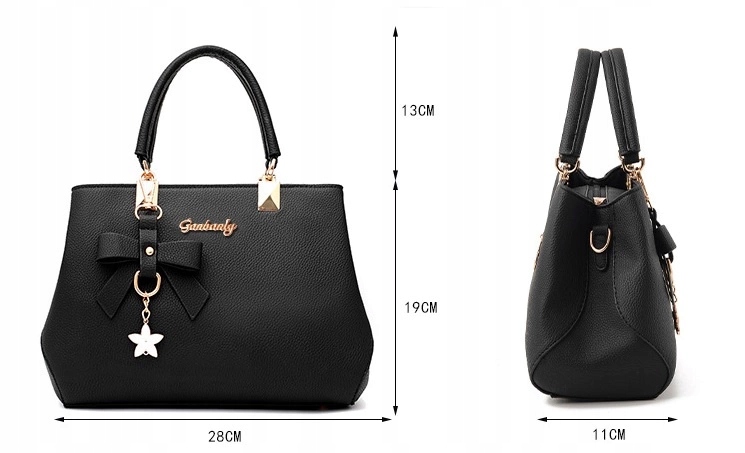 Torebka damska kuferek z brelokiem miejska KOKARDA gwiazdka granatowa Kolor niebieski