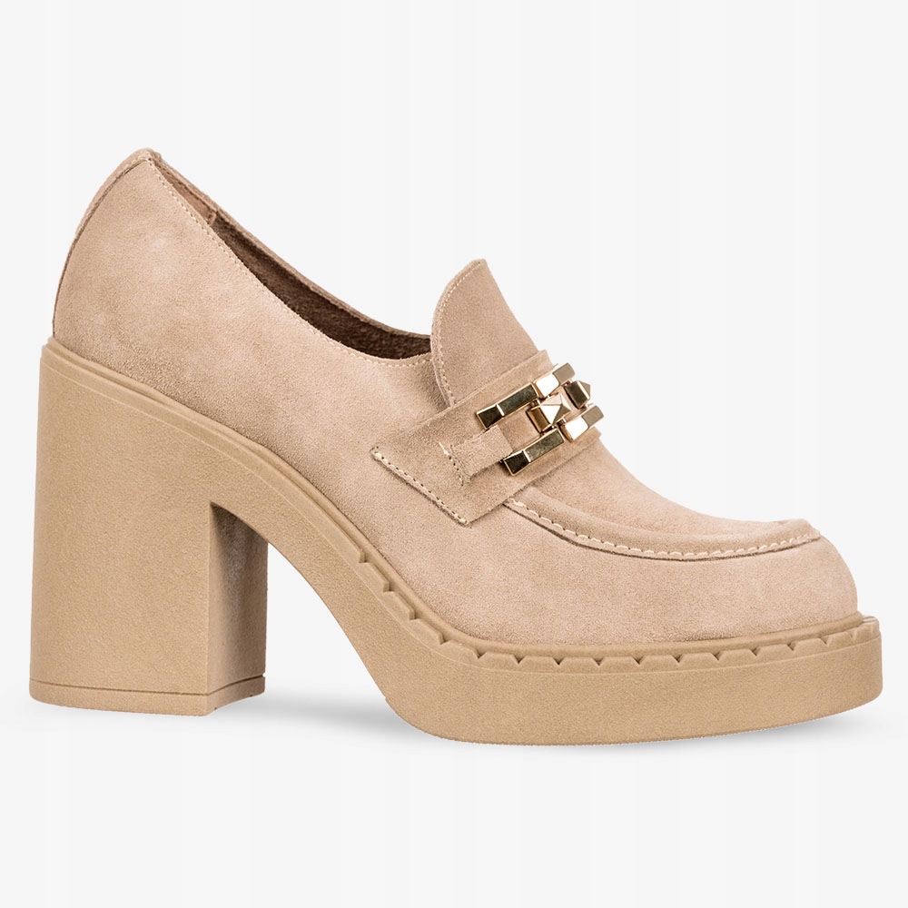 MOKASYNY DAMSKIE SKÓRZANE ZAMSZOWE Z OZDOBĄ NEW 40 Rozmiar 40