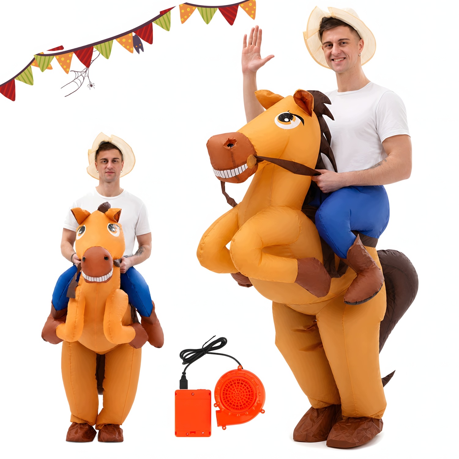 Kostým Jezdec Na Koni Cosplay Nafukovací Halloween Atrakce Klobouk
