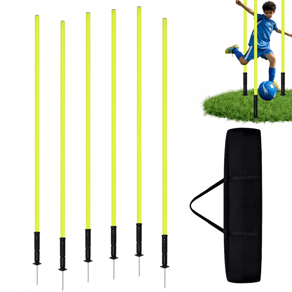 Tyczka Treningowa I Slalomowa 150CM 6 Szt. Ze Szpikulcem Żółta