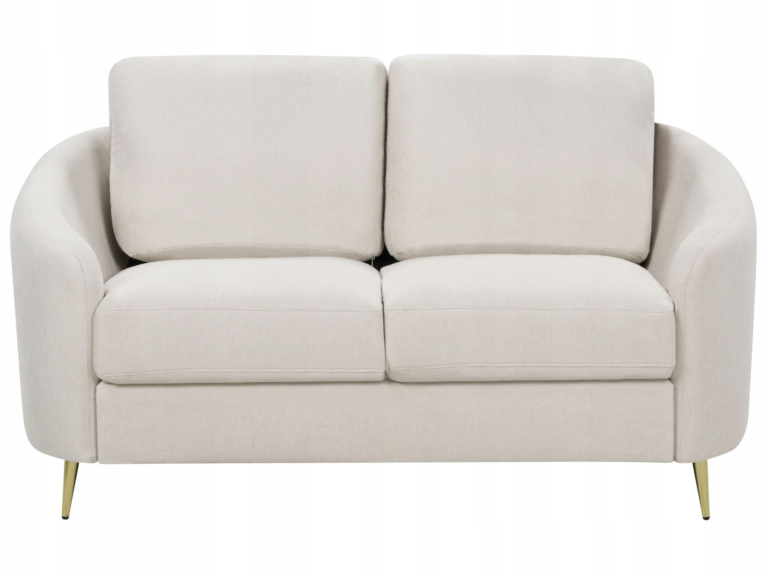 Sofa kanapa dwuosobowa tapicerowana jasnobeżowa
