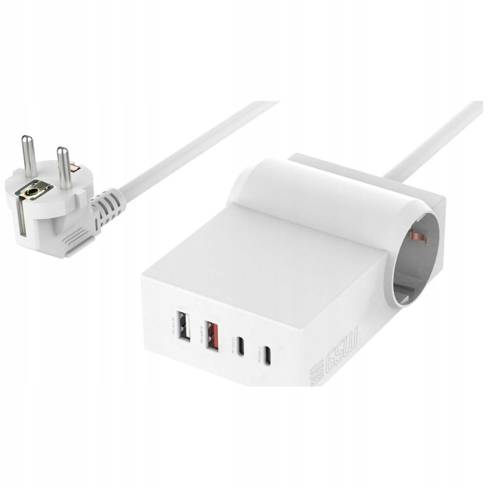 Stacja ładująca 4smarts 6w1 Power Strip Desk GaN 65W Usb-c/a/ac biały