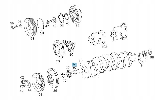 KLIN PIASTY WAŁU KORBOWEGO MERCEDES Producent części Mercedes-Benz OE