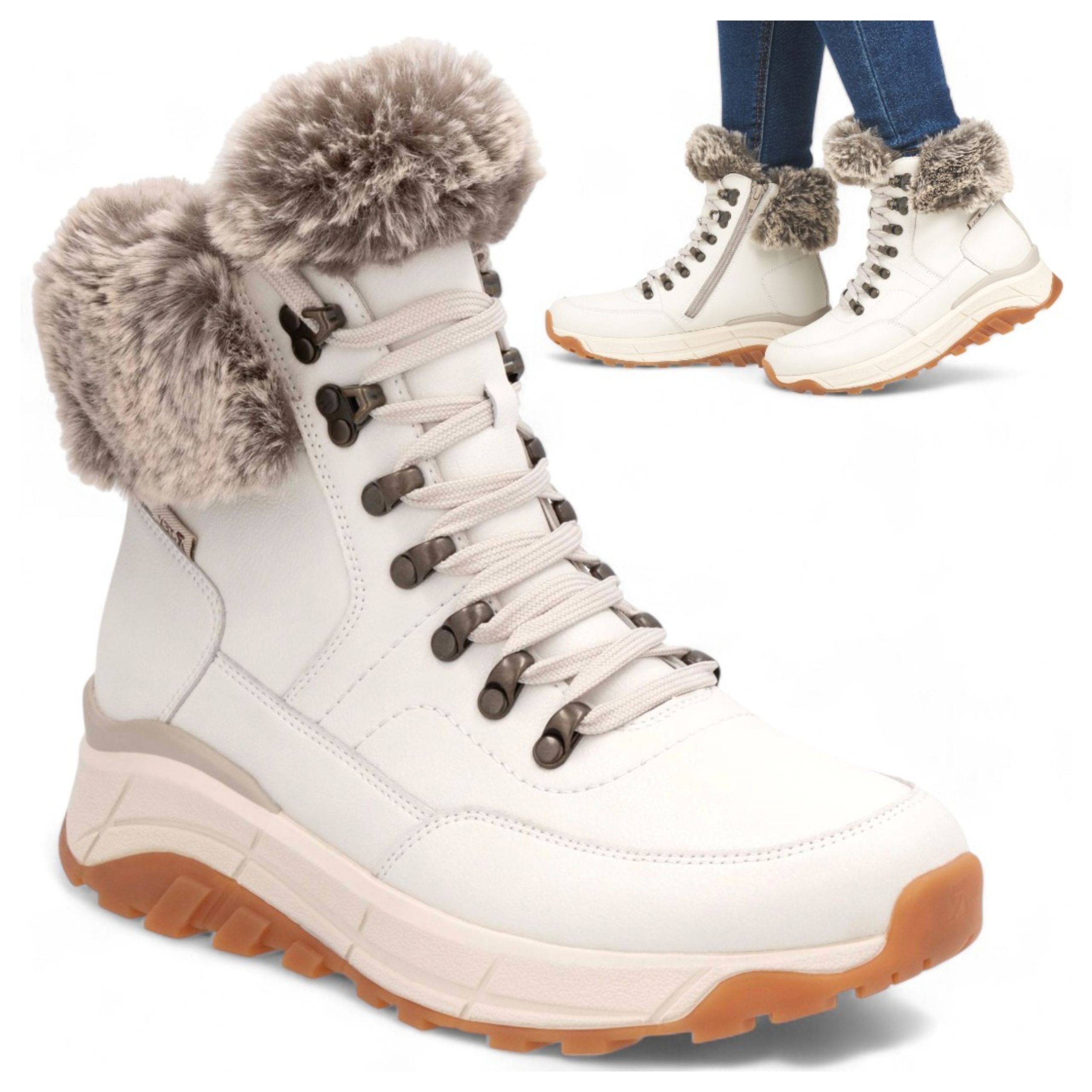 Rieker 39 Zateplené dámské sněhule nepromokavé Zimní kotníkové boty z kůže