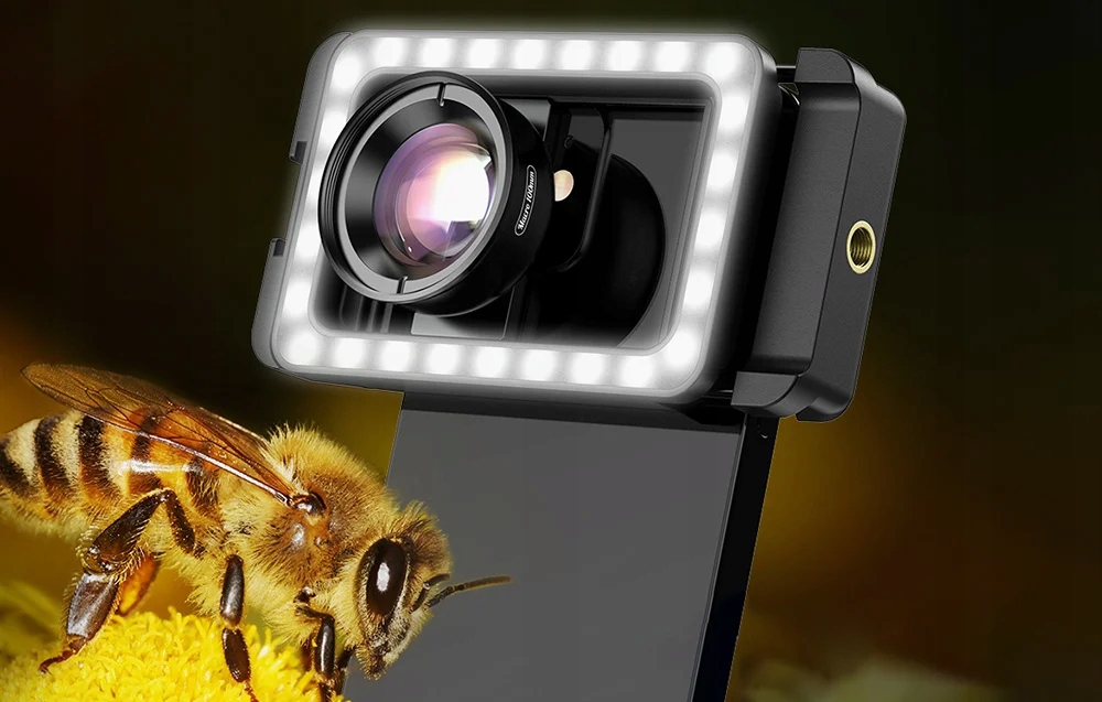 APEXEL APL-HB100FL23 OBIEKTYW 100MM MAKRO Z PODŚWIETLENIEM LED DO TELEFONU Marka Apexel