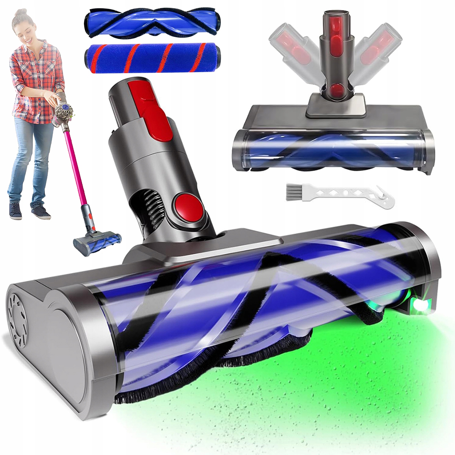 Hlavice Vysavače Kompatibilní S V7 V8 V10 V11 V15 Led