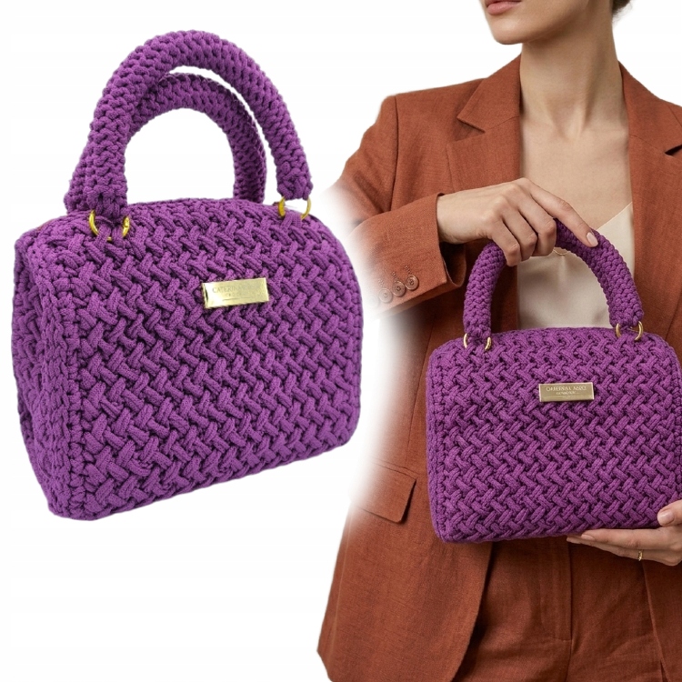 Taška Handmade Fialová na zip Ruční práce