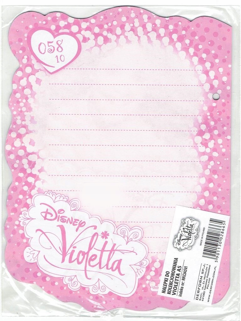 naklejki do kolekcji VIOLETTA A5   NKOA5VI — 4