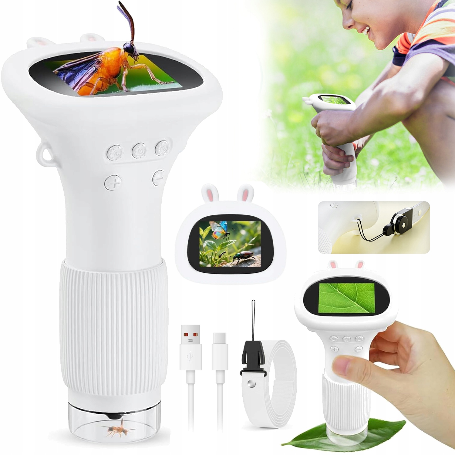 Digitální Mikroskop Pro Děti, Vzdělávací, Přenosný, Kapesní, Dětský Led