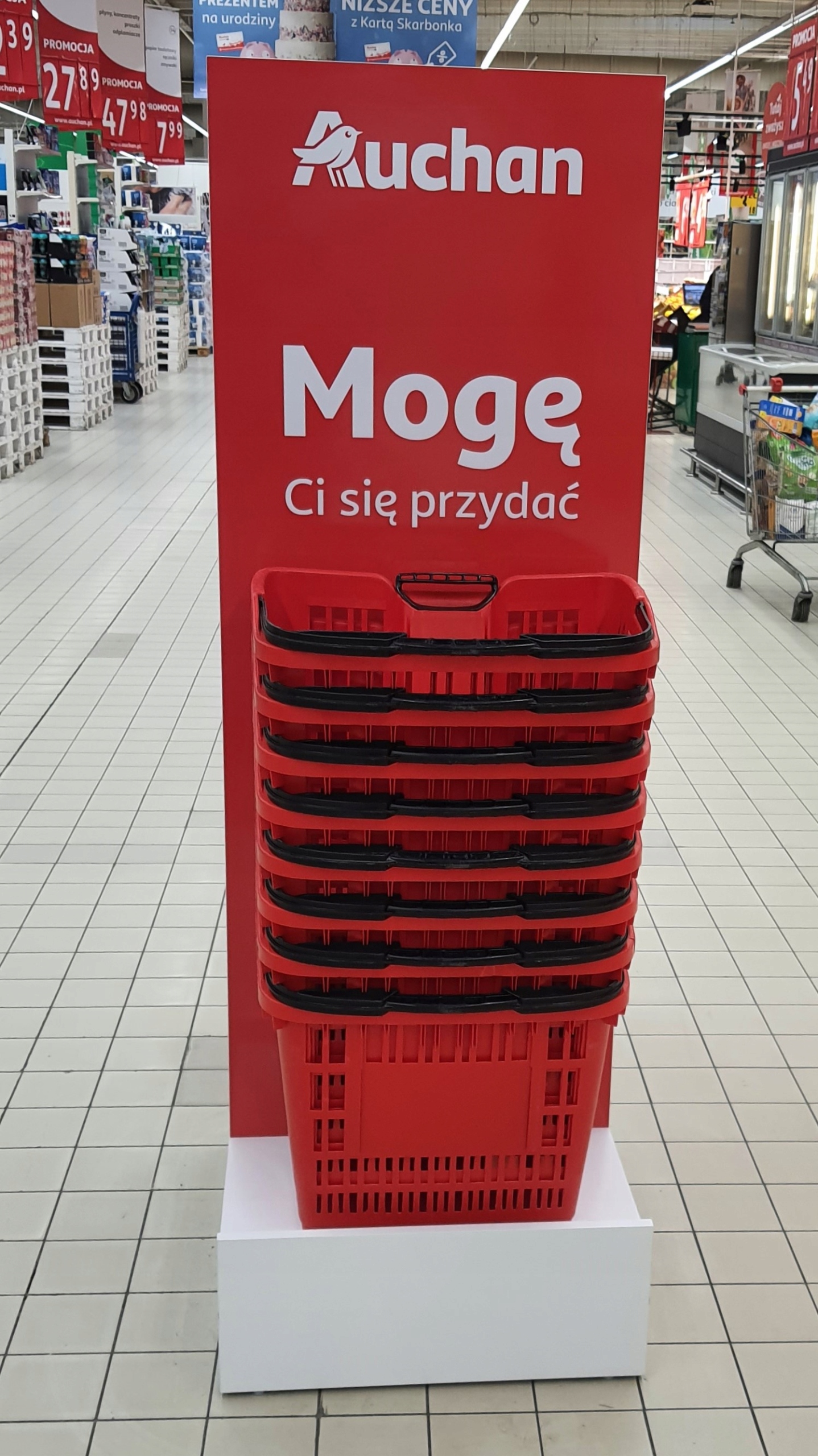 KOSZYK SKLEPOWY NA KÓŁKACH Z RĄCZKĄ - Grafitowy Marka inny