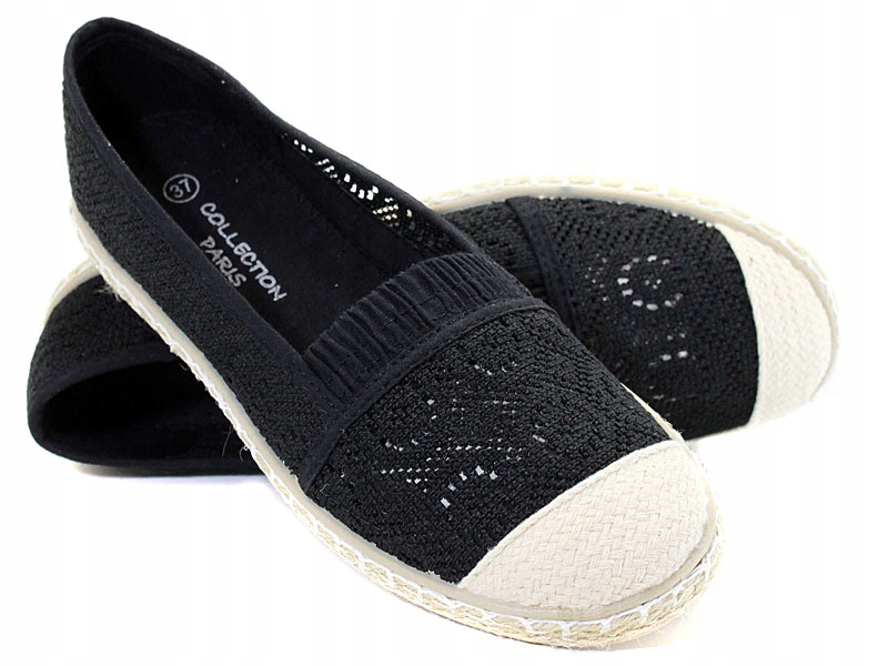 

Baleriny Espadryle Tenisówki Ażurowe Czarne 4-1 39