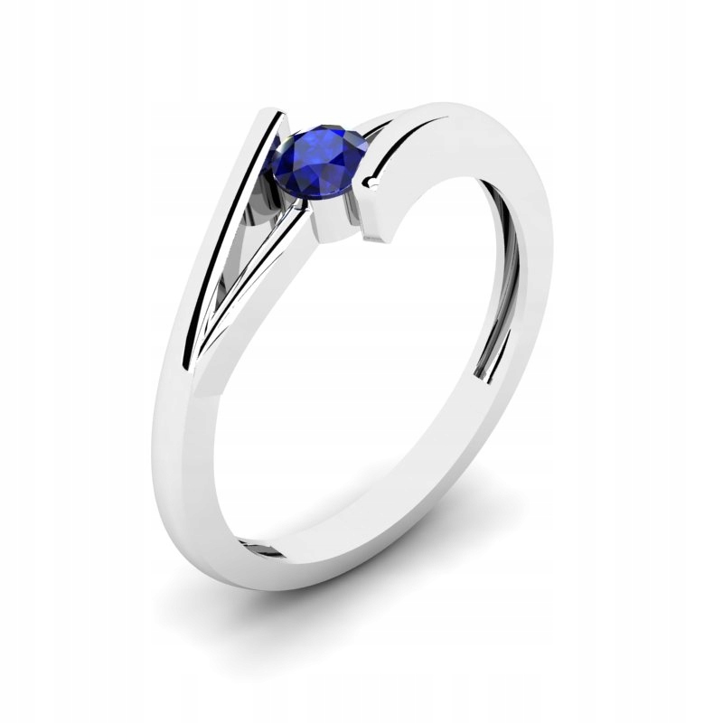 

Pierścionek Złoty Zaręczynowy Z Szafirem 0,30CT