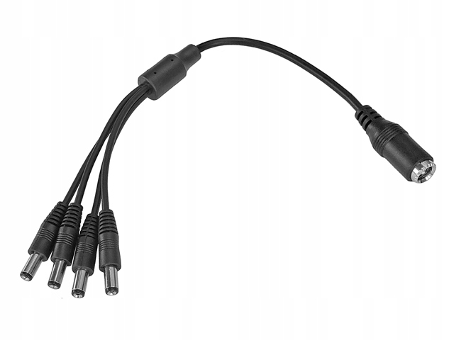 

Rozgałęziacz DC 2.1/5.5mm gniazdo-4xwtyk 0.2m
