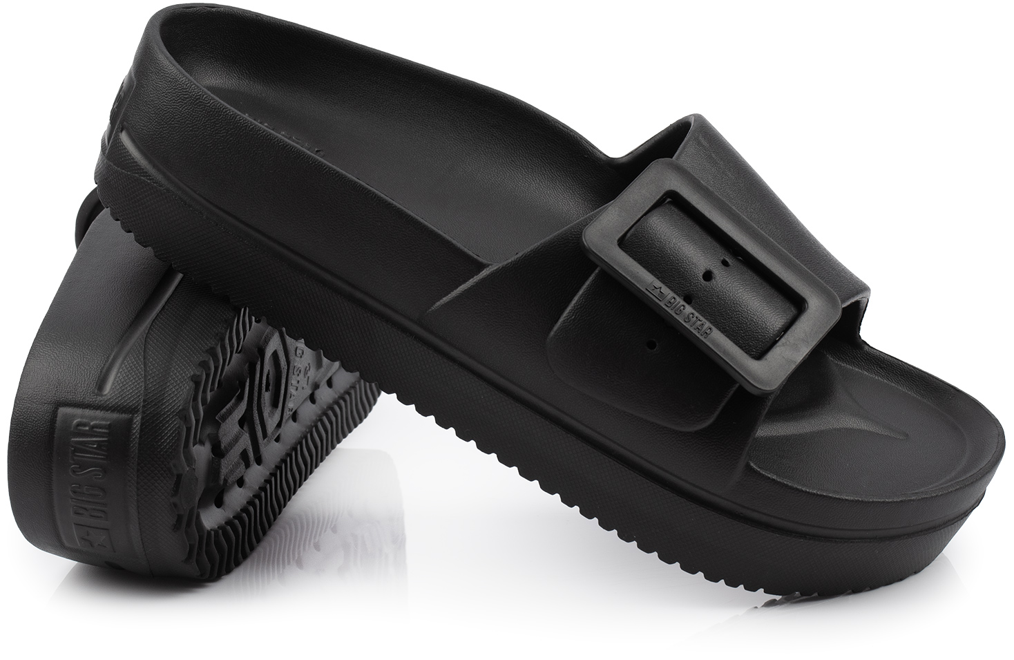 BIG STAR DAMSKIE KLAPKI SPORTOWE NA PLATFORMIE SPORTOWE NA BASEN PLAŻĘ r 38 Model na platformie z klamrą