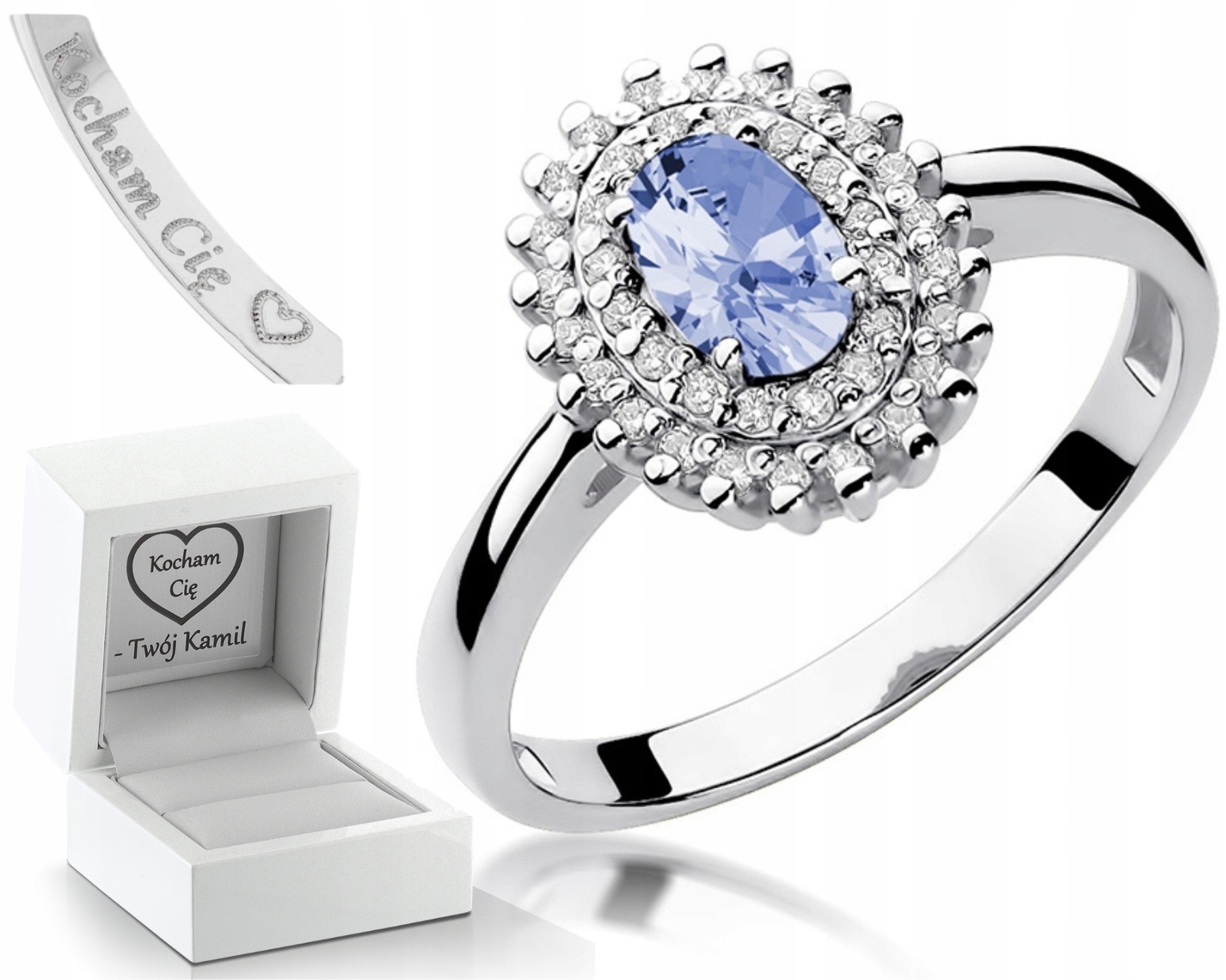 Prstýnek Tanzanit Brilianty 0.585 Gravírování Bonus!