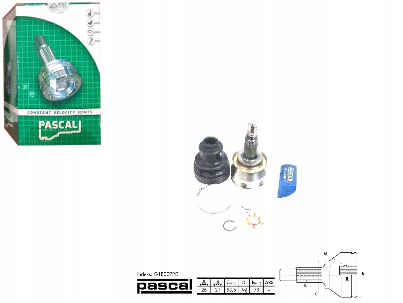PASCAL ШАРНІР ПРИВІДНИЙ ЗОВНІШНІЙ МІНІ (R50 R53) 