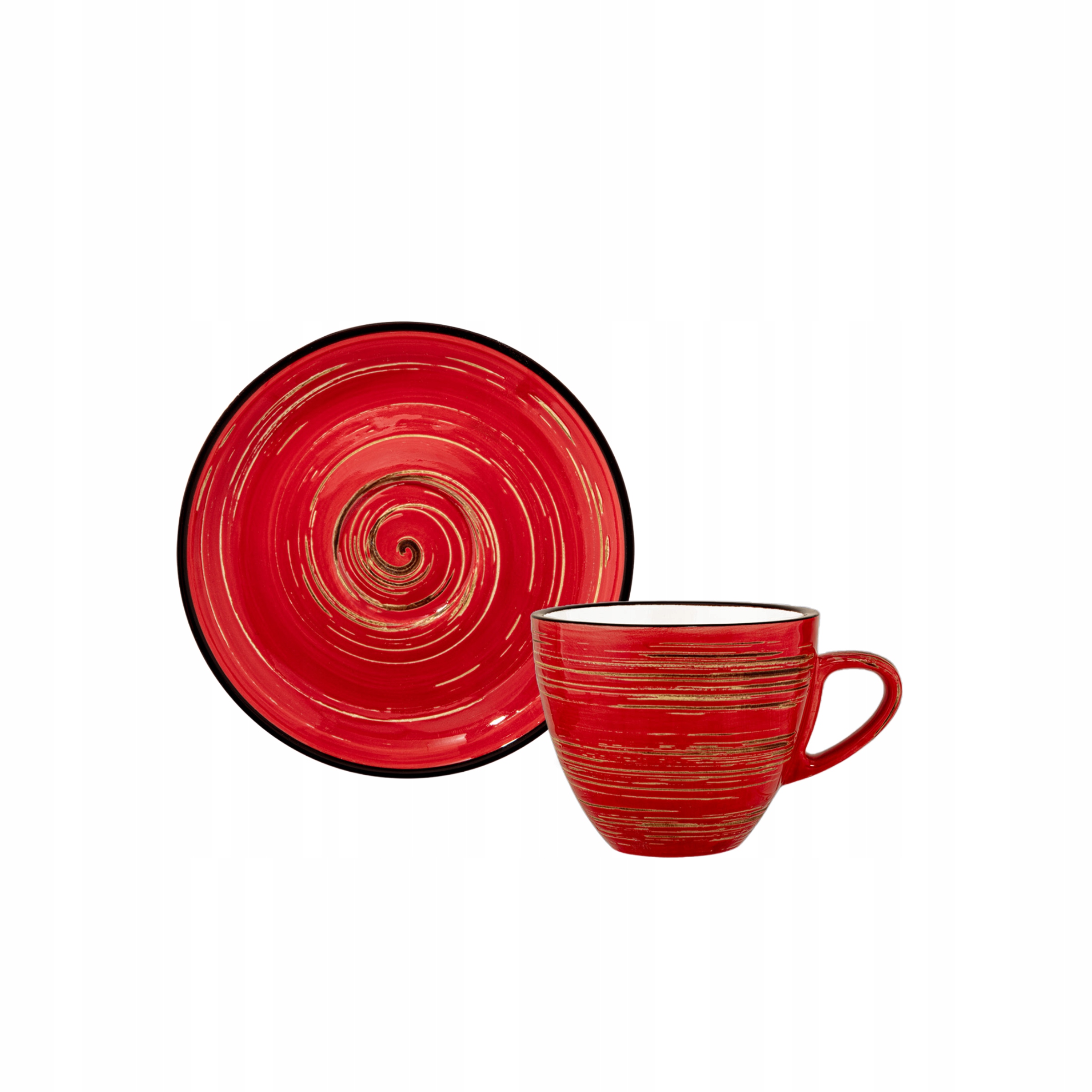 Filiżanka do espresso 75 ml ze spodkiem 11 cm Wilmax porcelanowa czerwona