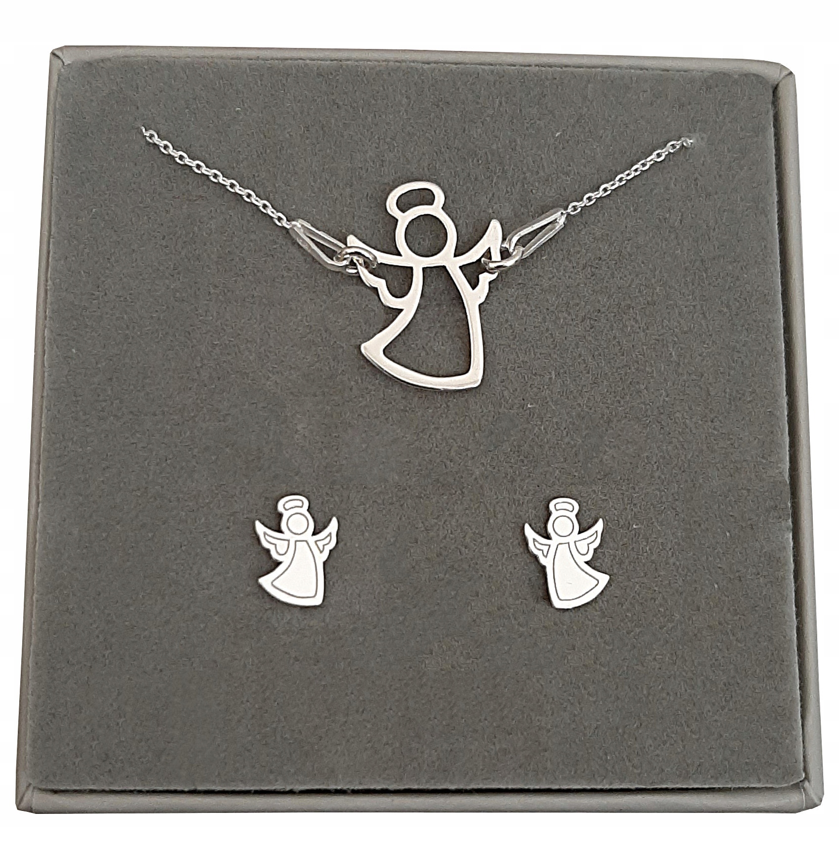 

Srebrny komplet Aniołek Anioł celebrytka SREBRO925