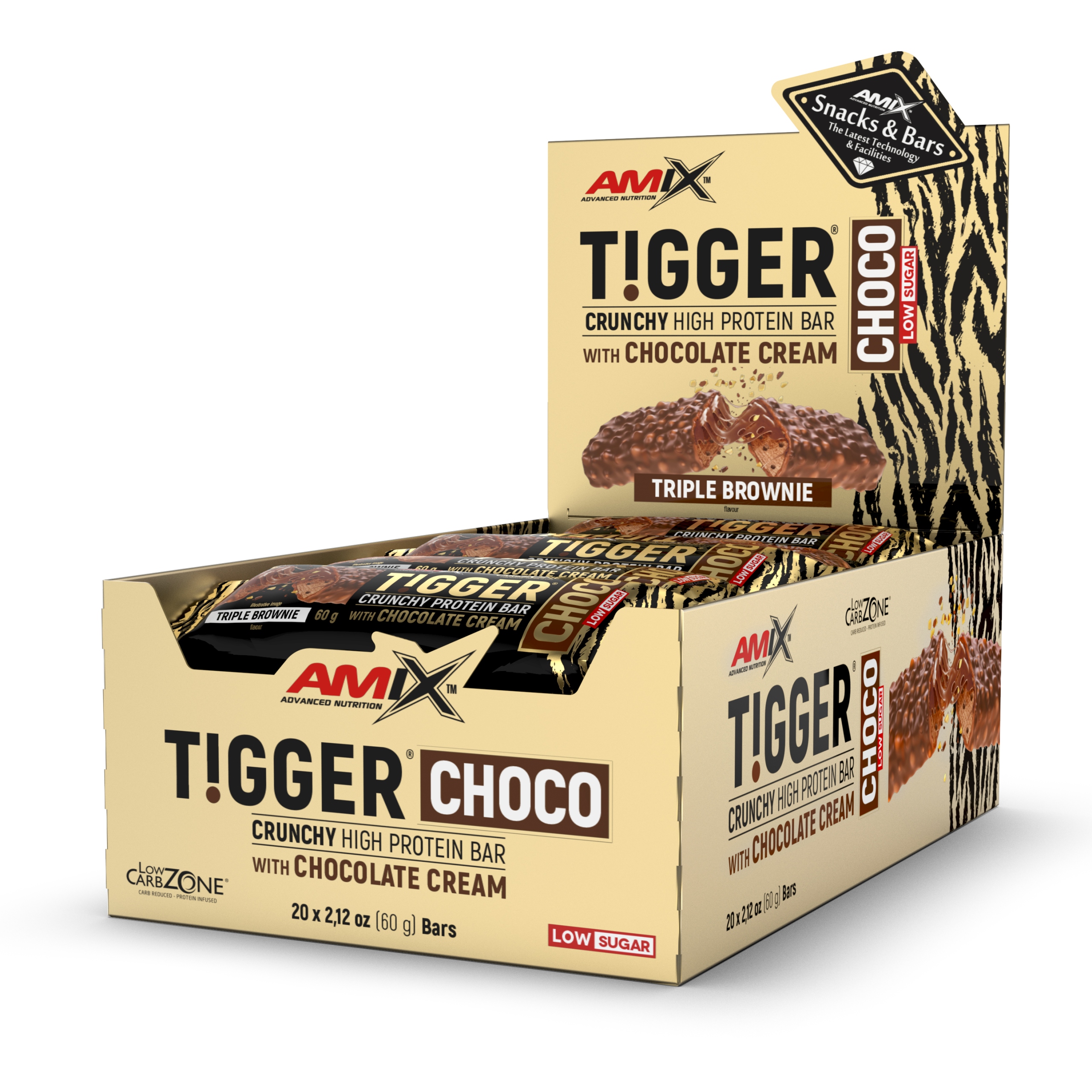 20x Tigger Zero Multi Layer Protein Bar 60g triple brownie