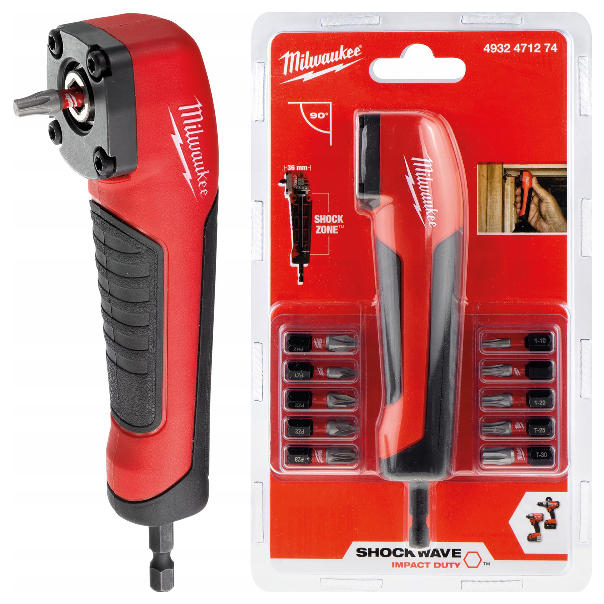 Adapter nasadka kątowa 90° udarowa Milwaukee Bity