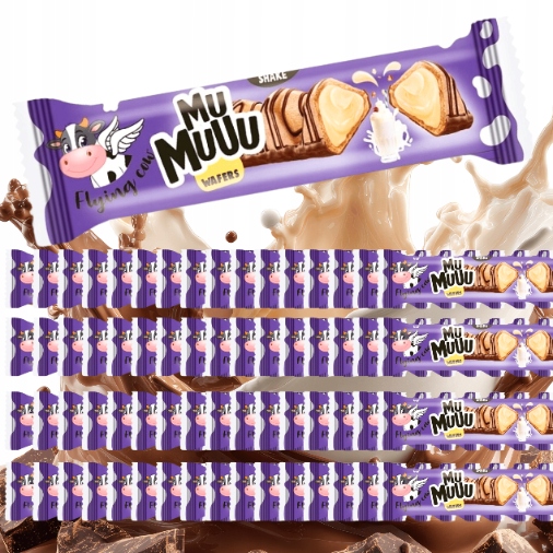 Oplatek s mléčným krémem milkshake křupavá Who Said Muu 65x22 g