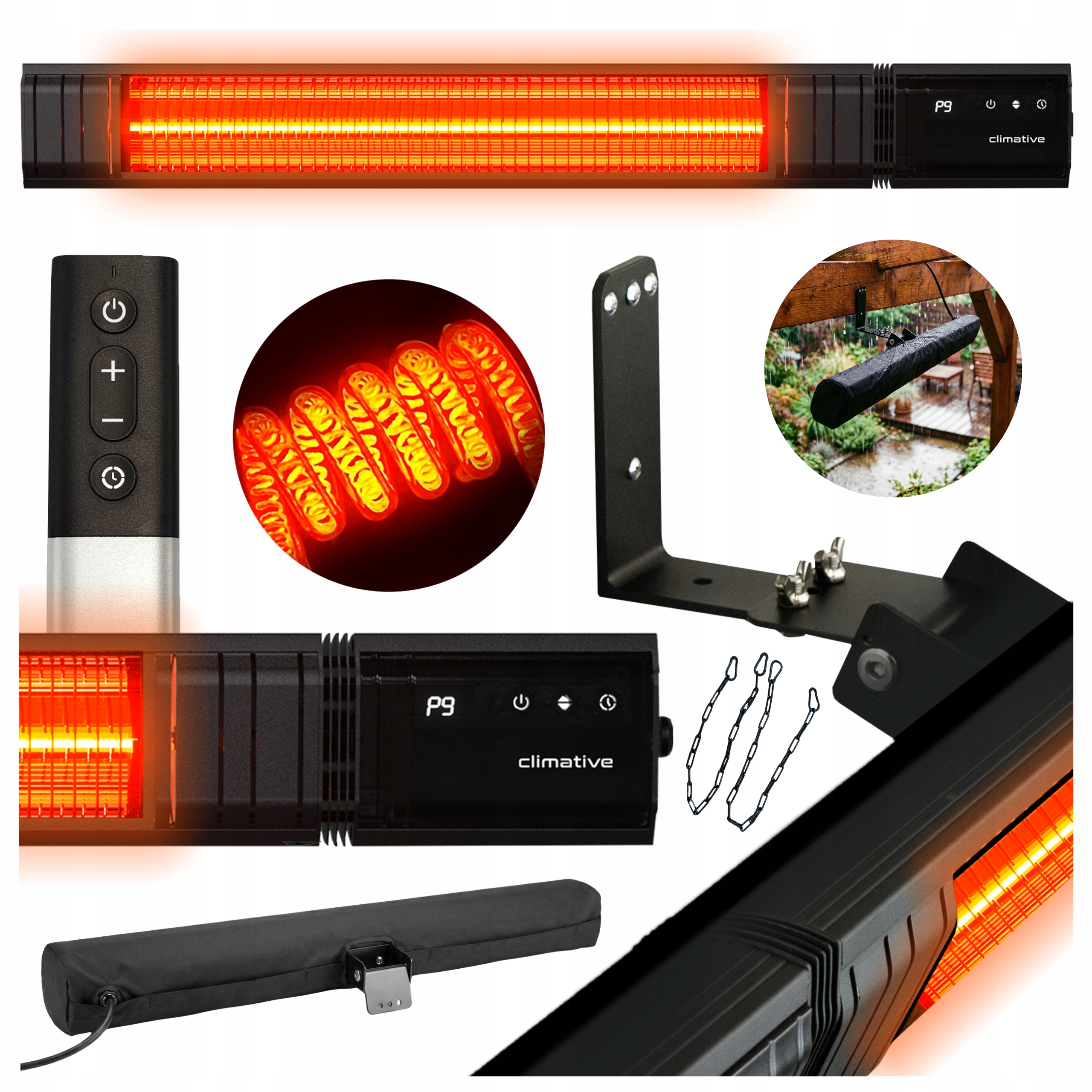 Ohrievač žiarič 2,5 kW Ray 9 úrovní, kryt