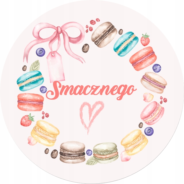 

Naklejki Smacznego Makaroniki Cukiernia 5CM 20 Szt