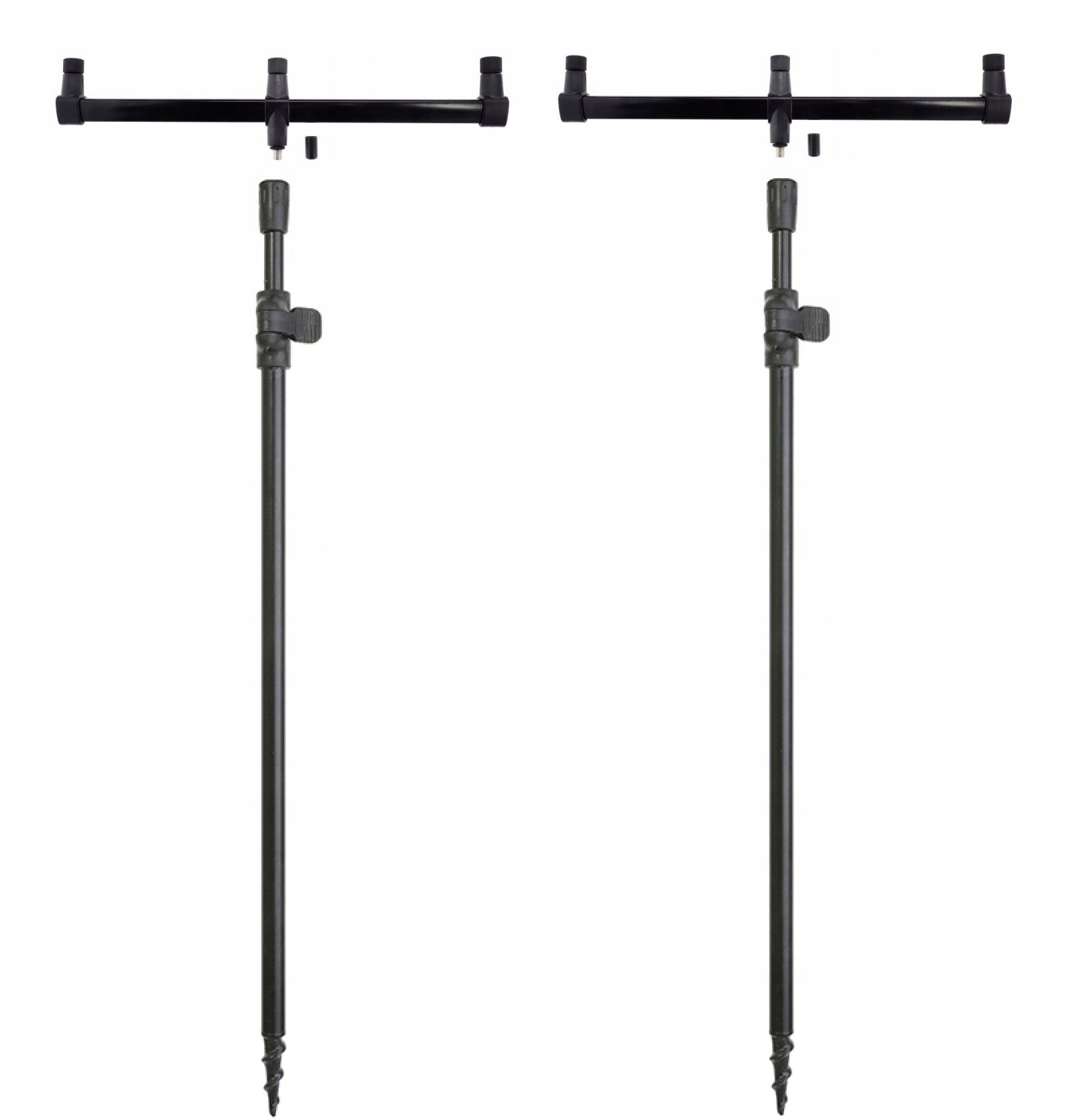 Zestaw stojaków podpórka na 3 wędki 2x Buzz Bar Stanowisko Rod Pod