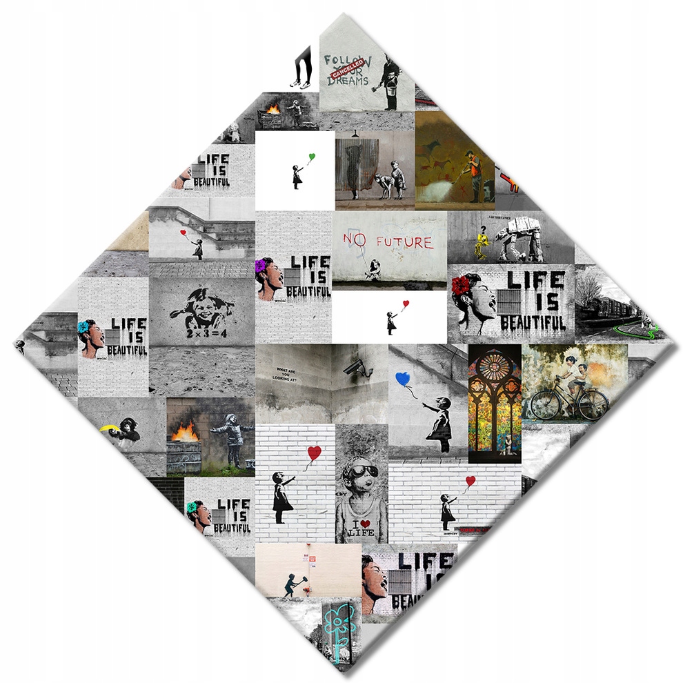 

Obraz 42x42 Mega Mix Banksy Kolaż