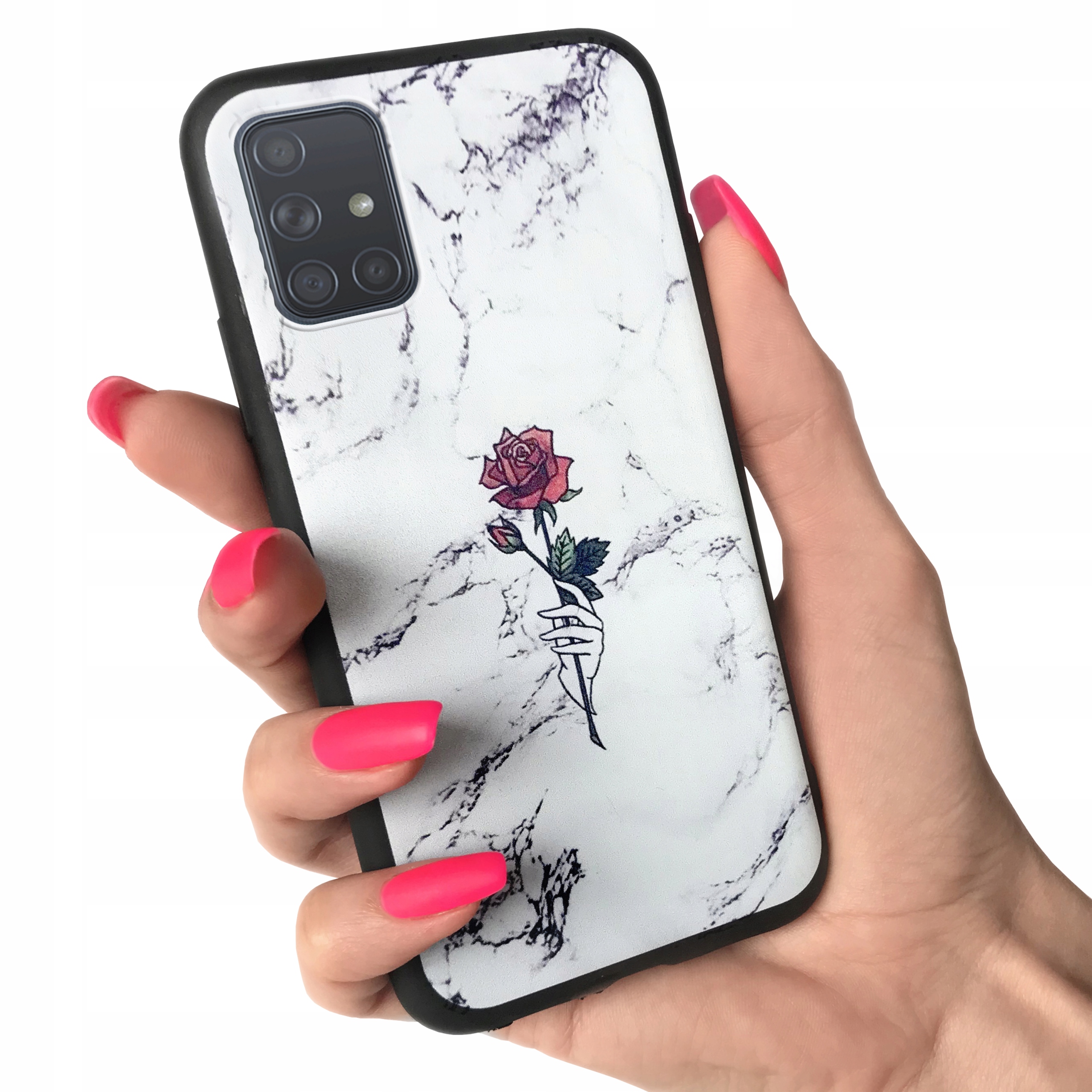 

Etui matowe do Samsung A71 guma wzory + Szkło