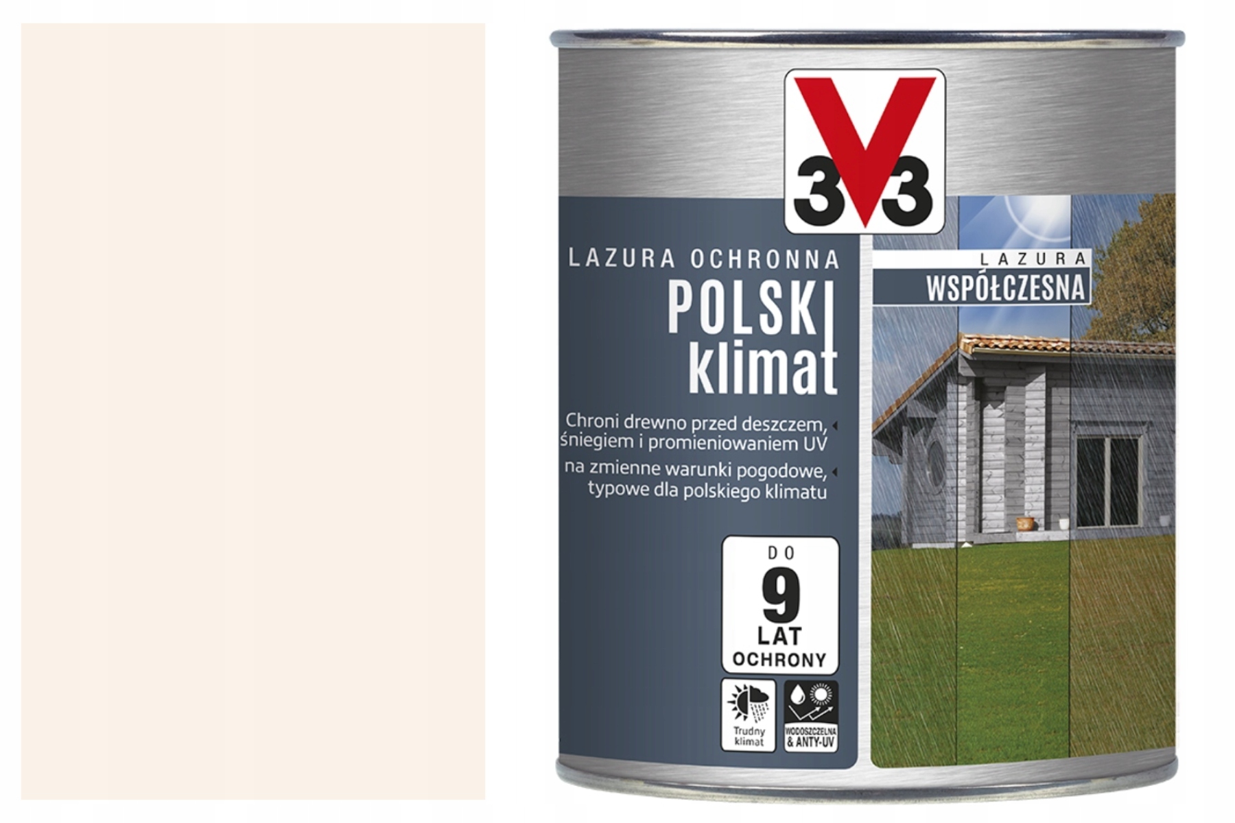 V33 Súčasná Lazúra Poľský Klíma Biela Cedr 0,75 l
