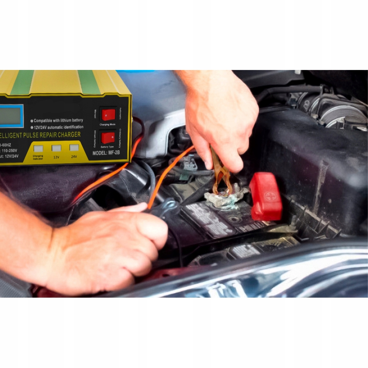 Prostownik 12V i 24V Ładowarka do Akumulatora Akumulatorów Samochodowy 10A Model MF-2B