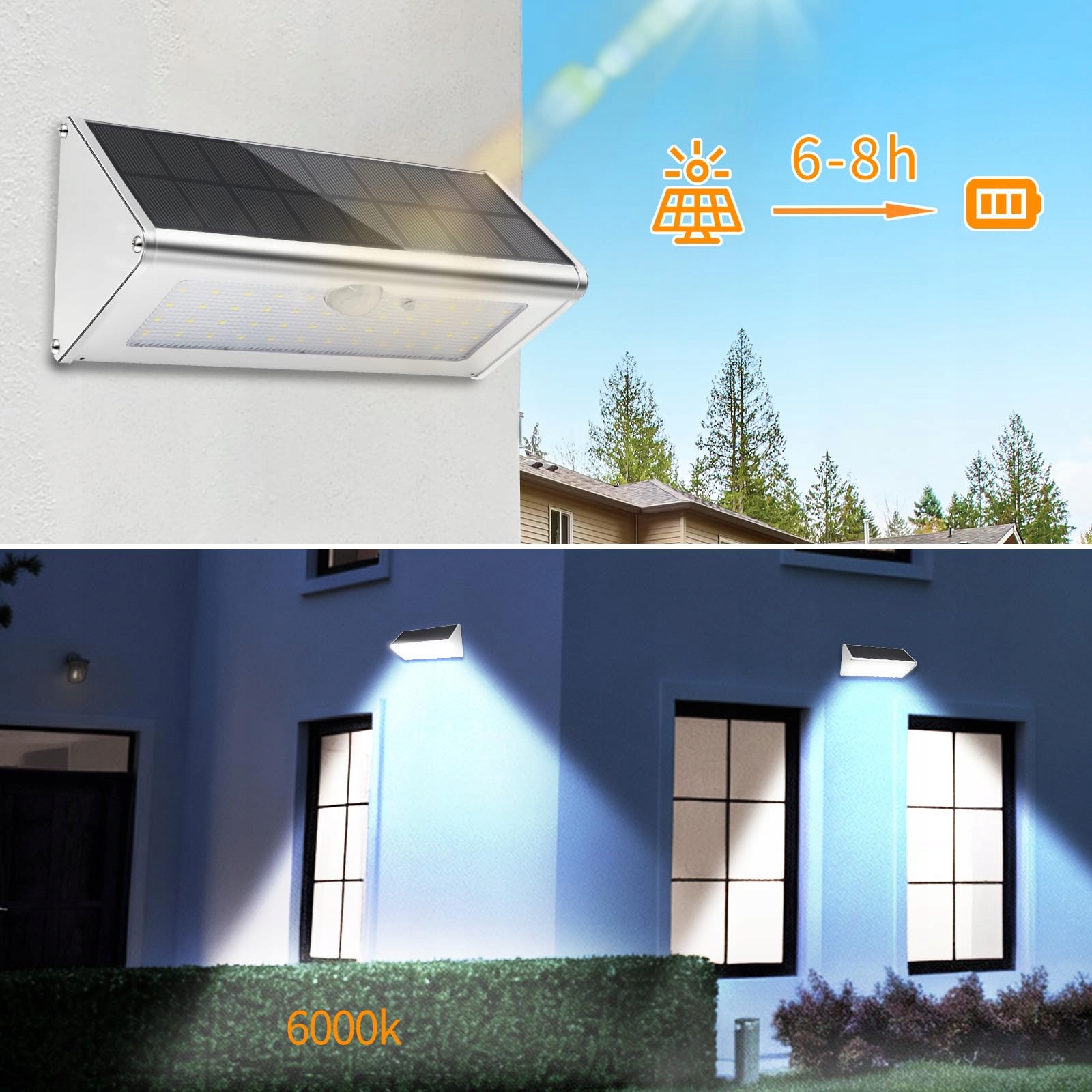 Lampa Solarna LED Z Czujnikiem Ruchu Super Jasna Ogrodowa IP65 SUNFUCAN — miniatura 3