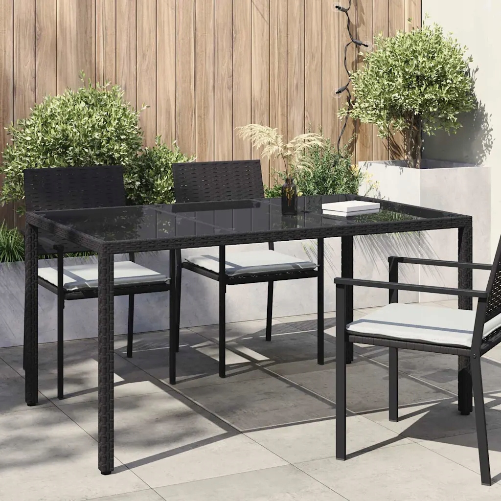 vidaXL Zahradní stůl Černá 150 x 90 x 75 cm polyratan