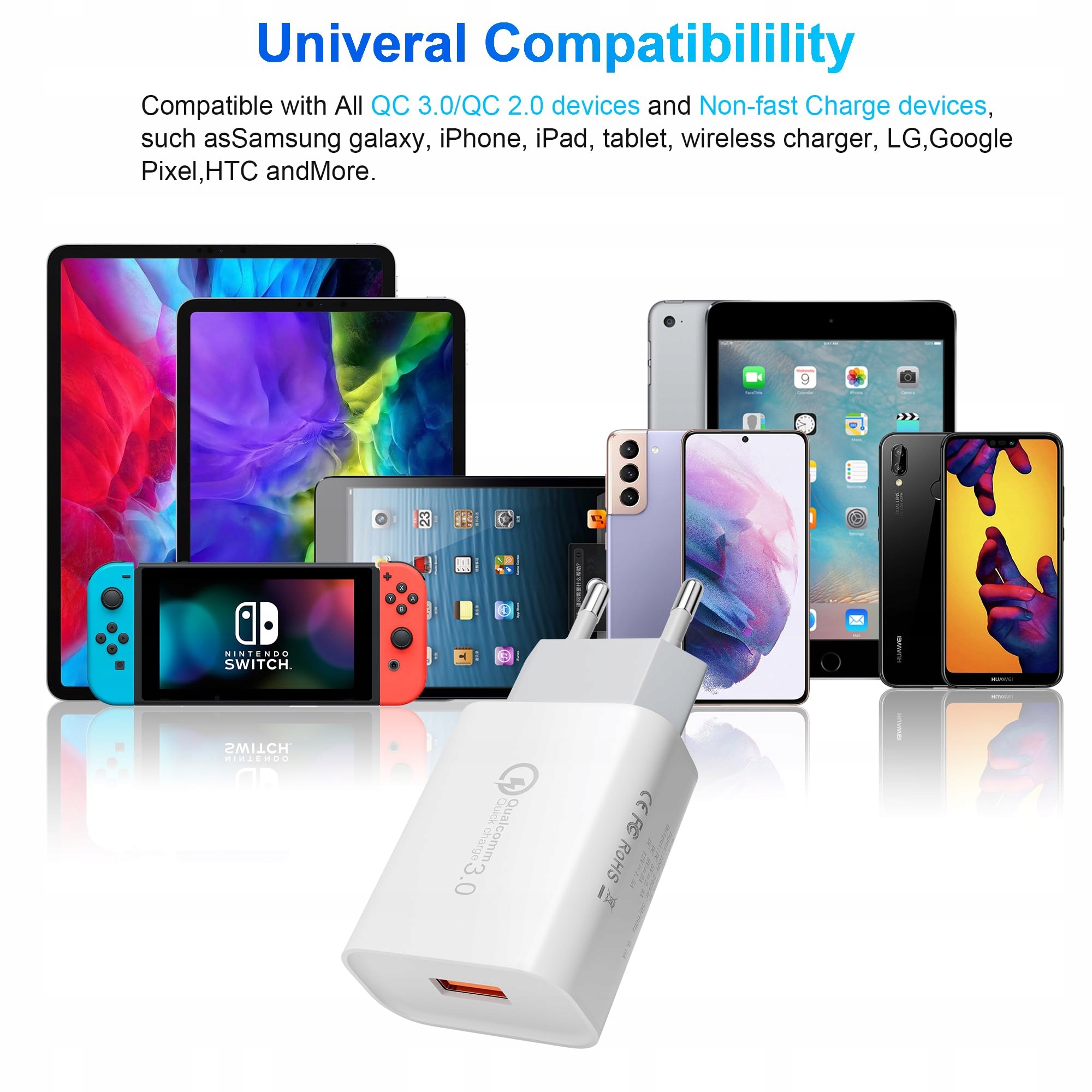 UNIVERSAL USB Ładowarka Szybkie Ładowanie 3A Do Android Telefonów — miniatura 7