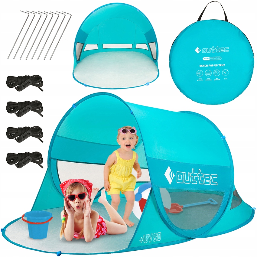 Namiot Plażowy Parawan Samorozkładający Pop Up Duży Na Ogród Plażę Uv