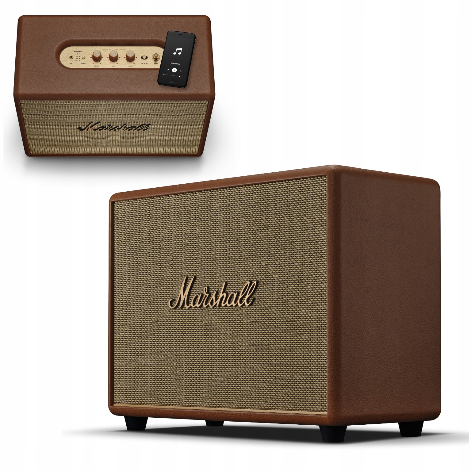 Marshall Głośnik Bluetooth Woburn III Brązowy Hdmi Design Retro Vintage