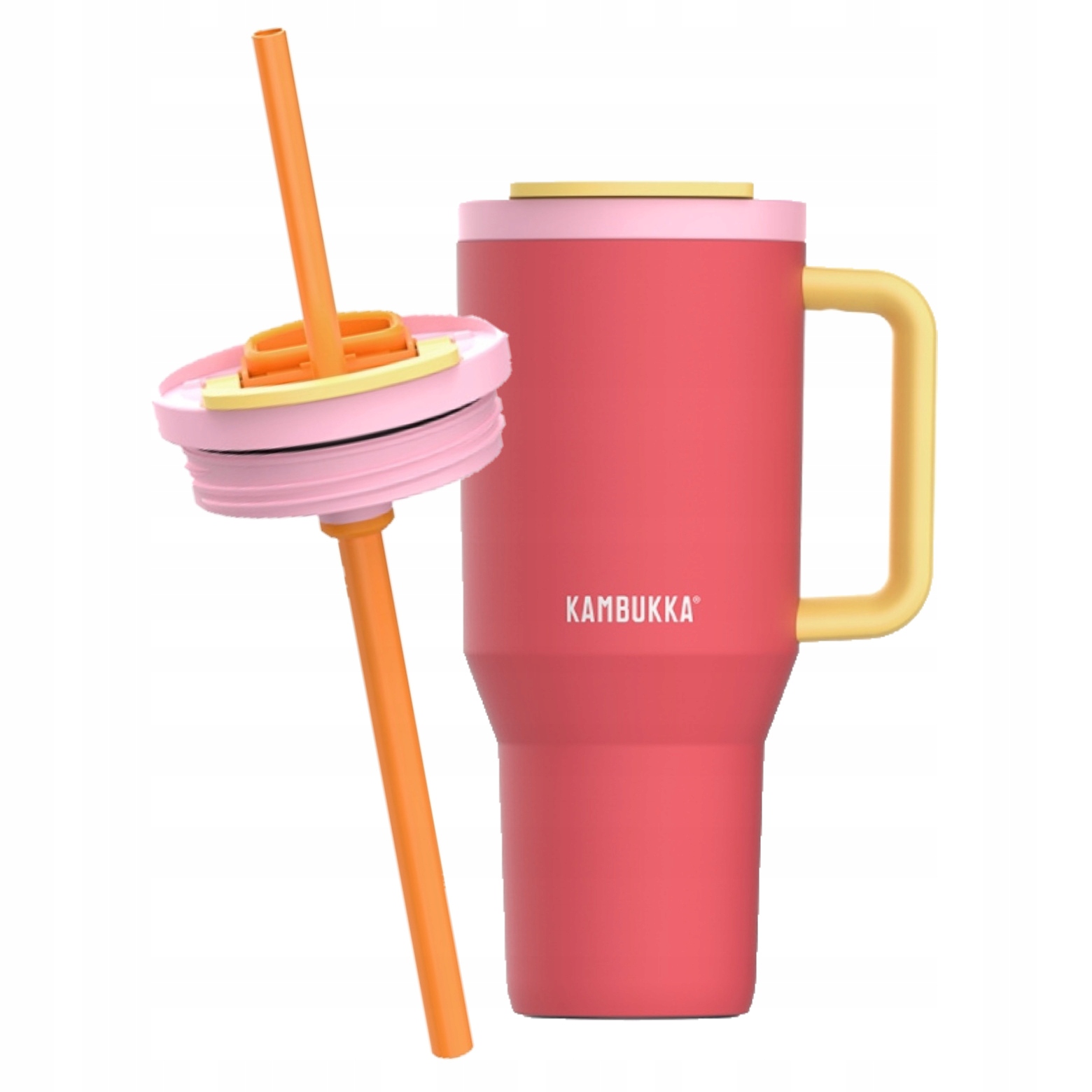 Termohrnek s brčkem Kambukka Rio 950 ml Pink Papaya