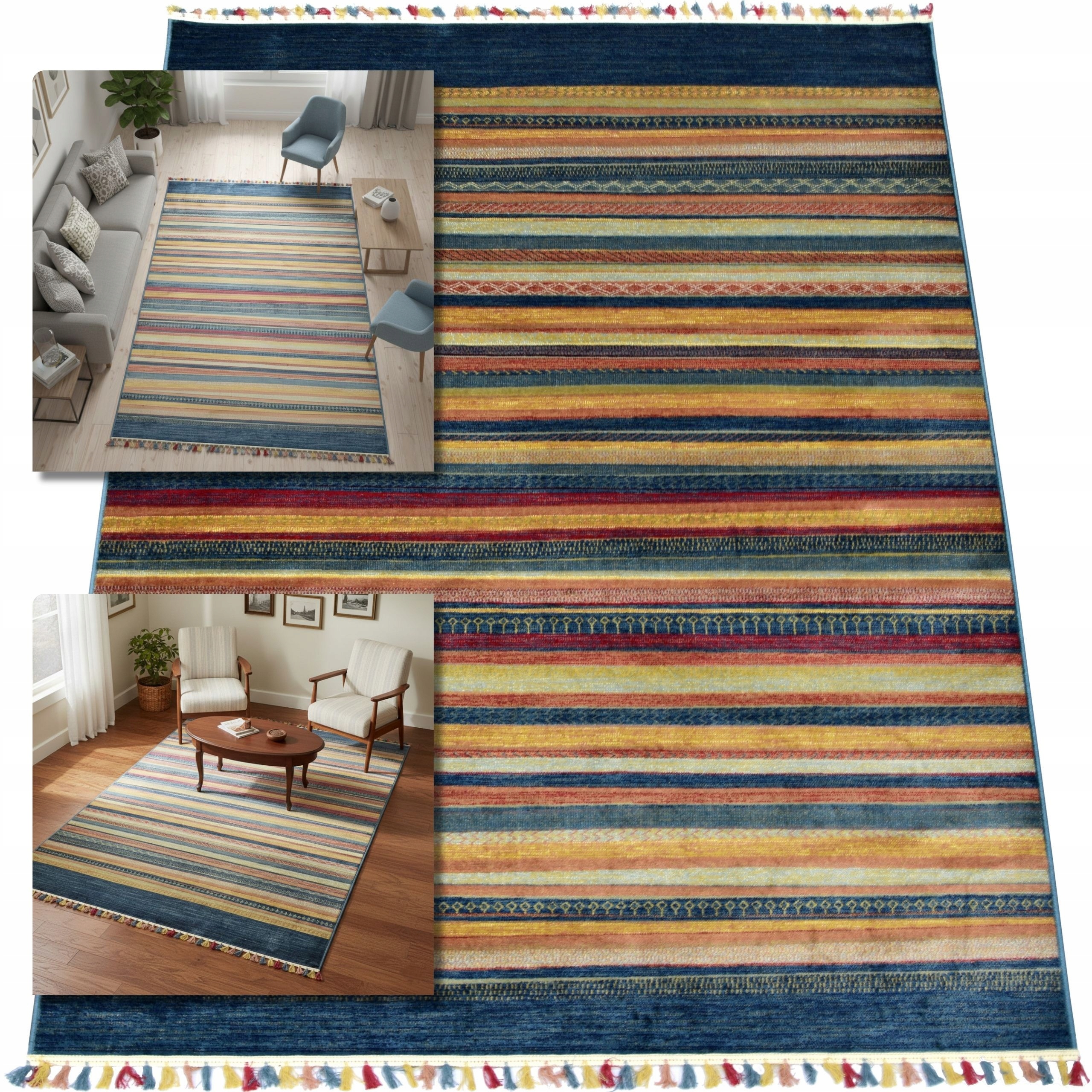 Orientální Koberec 200x290 Viskóza Barevný Koberec Vintage Do Obývacího Pokoje Lesk