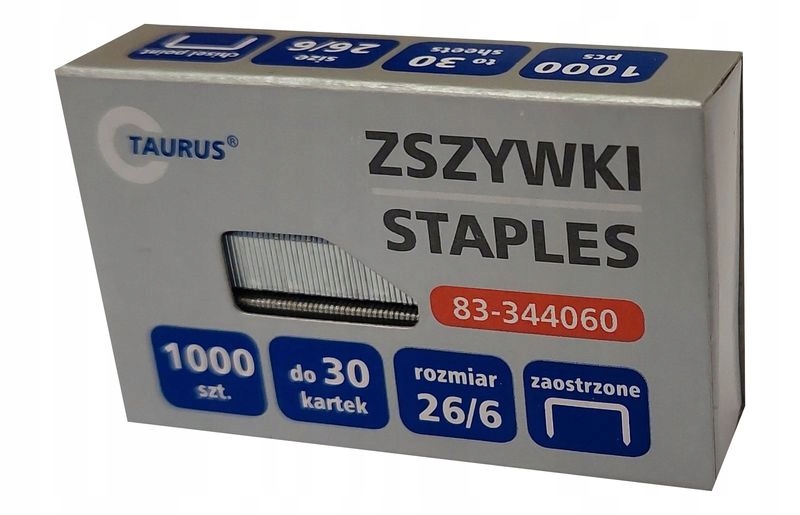

Zszywki 26/6 Taurus 1000szt