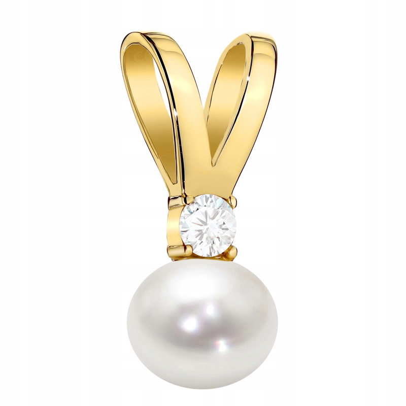 Zlatý Přívěsek Přívěsek Dámský pr. 585 Perla a Zirkon 14k