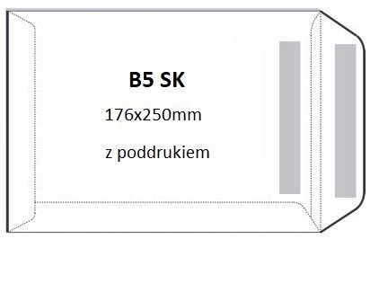 

Koperta B5 biała Sk 176x250mm z poddrukiem 50szt.