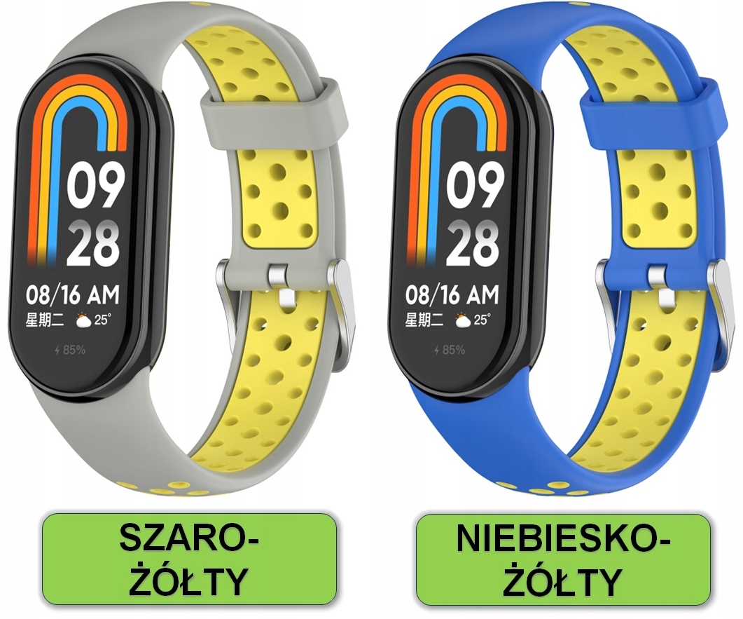 PASEK OPASKA BRANSOLETA DO SMARTBANDA XIAOMI MI BAND 8/9 |WYBÓR 10 KOLORÓW Obwód nadgarstka 160-220 mm
