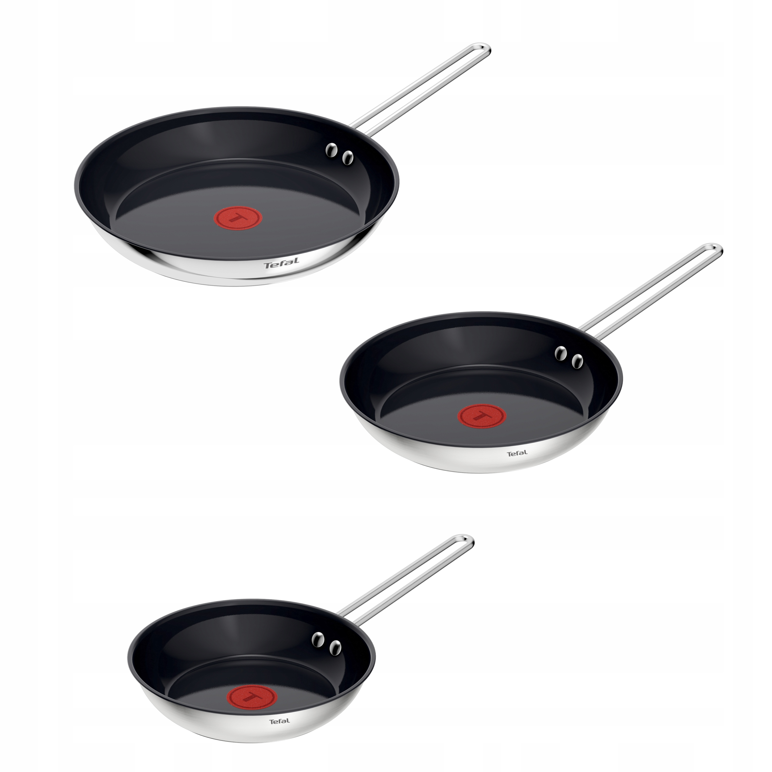 Zestaw Patelni Tefal Nordica 20/24/28 cm stal indukcja powłoka ceramiczna