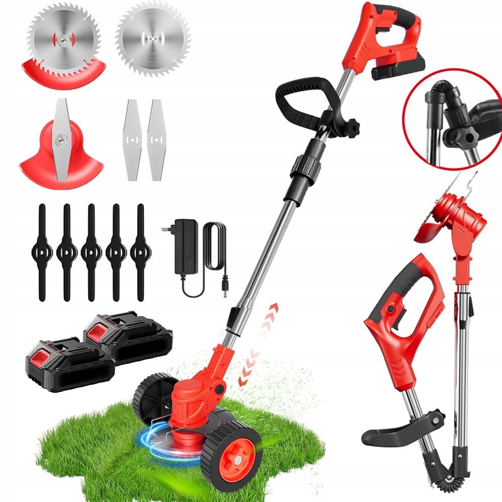 Aku Vyžínač Elektrická Vyžínač Trávy Trávy 2X Baterie Kola