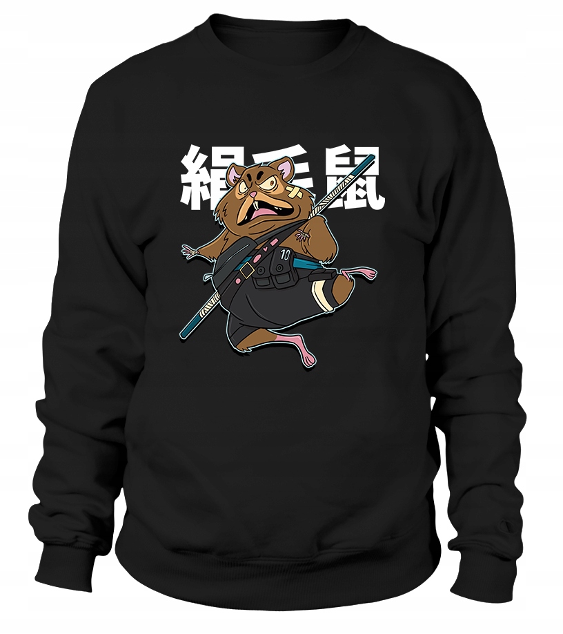Dámská Mikina s anime samurajským Křeček , velikost Xs, černá